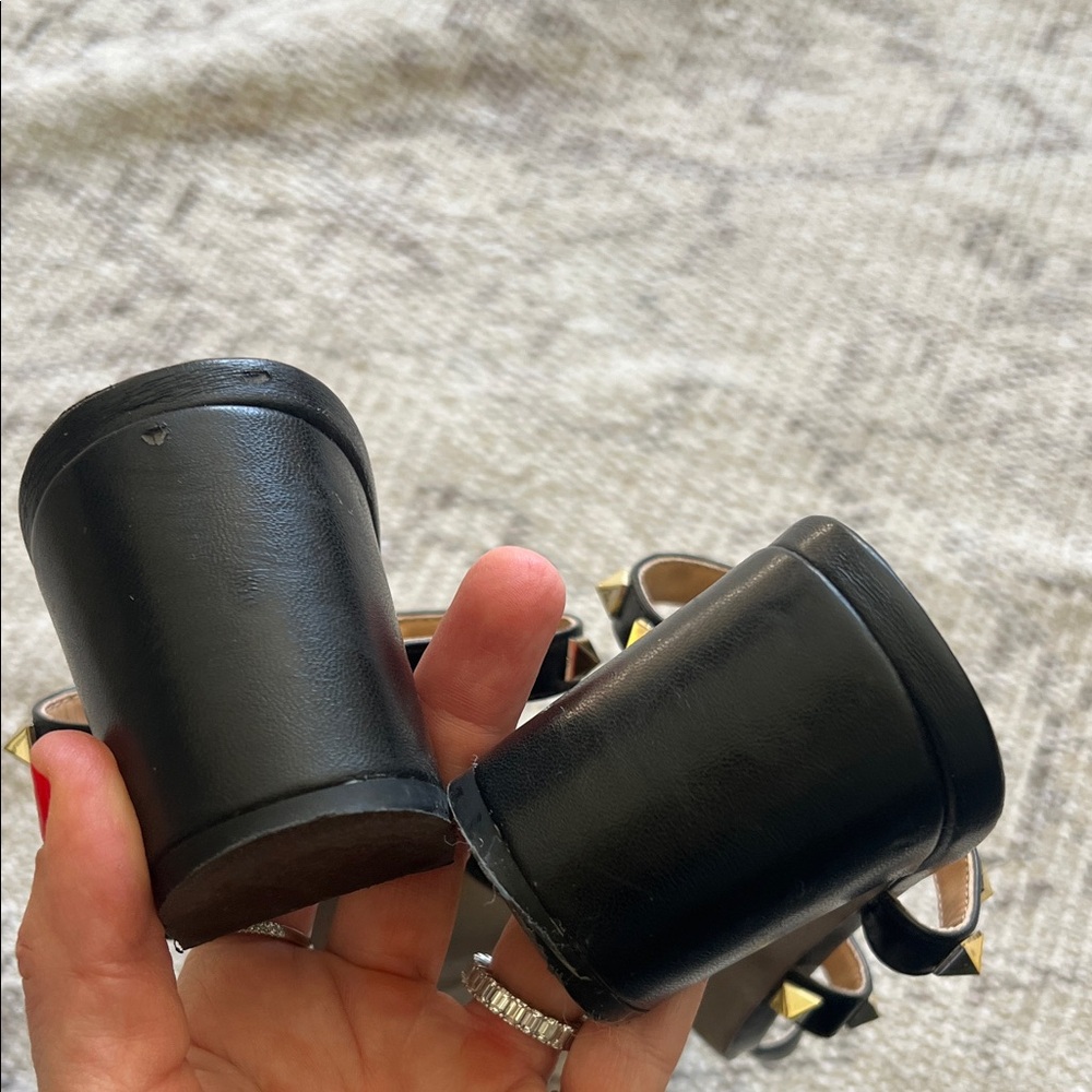 Valentino Black Sandals with Gold Studs - Picture 6 of 10